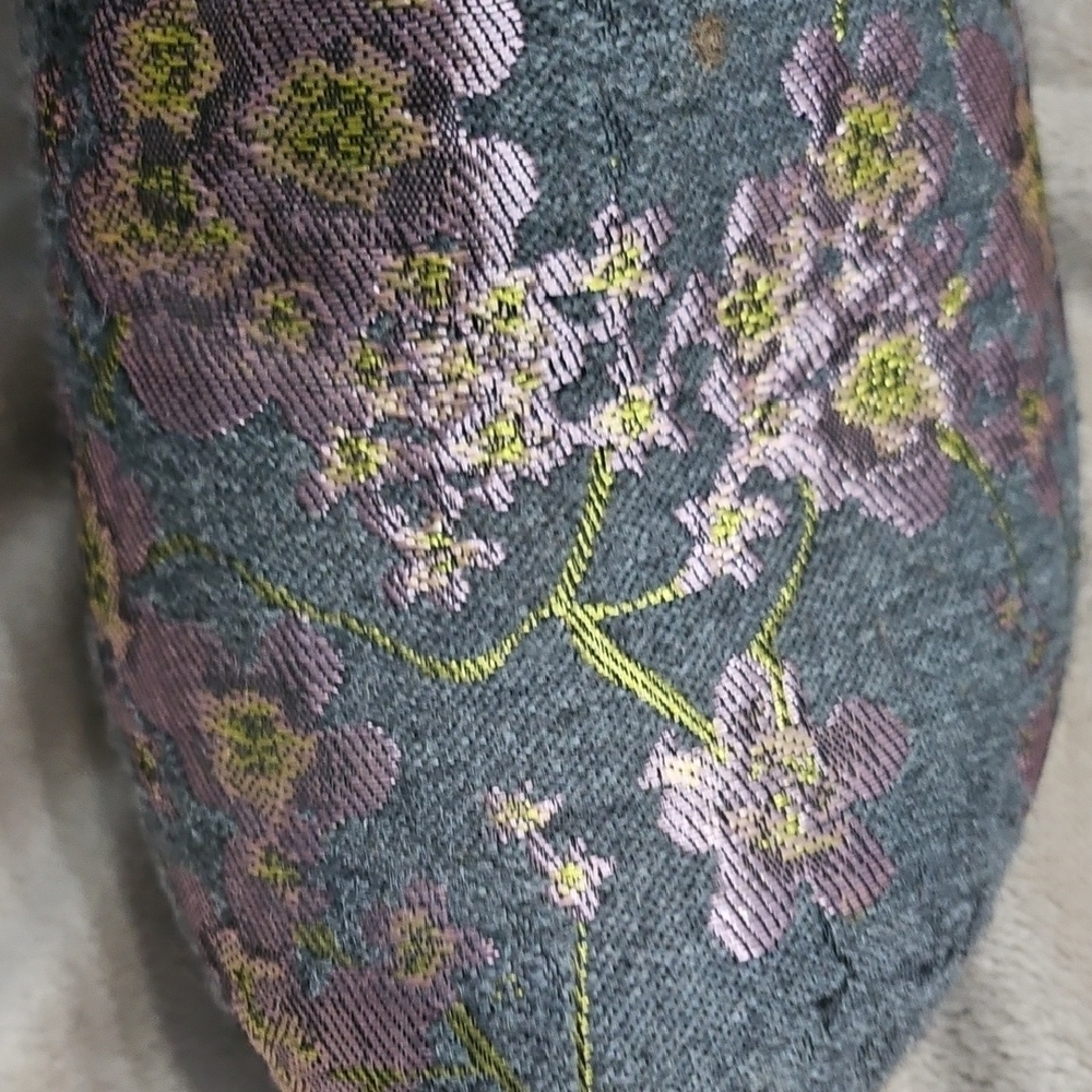 Gray Floral Ankle Booties with Side Zip - Picture 12 of 12